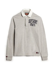 Grau - Superdry – Vintage Athletic – Rugby-Shirt in entspannter Passform - Bild 4 von 5