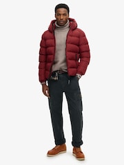 Superdry Red Hooded Sports Water-Repellent Puffer Coat Jacket - Image 2 of 5