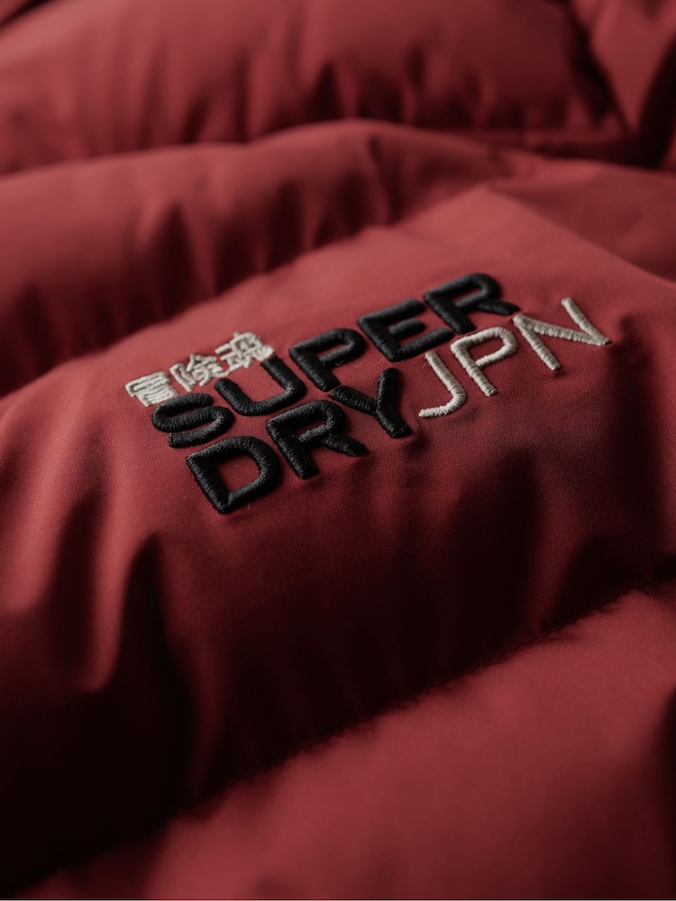 Superdry Red Hooded Sports Water-Repellent Puffer Coat Jacket - Image 5 of 5