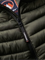 Superdry Army Khaki Hooded Fuji Sport Padded Coat Jacket - Image 5 of 5