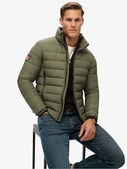 Superdry Dusty Olive Green Fuji Emb Padded Jacket - Image 1 of 4