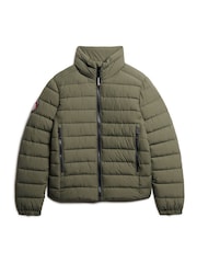Superdry Dusty Olive Green Fuji Emb Padded Jacket - Image 3 of 4
