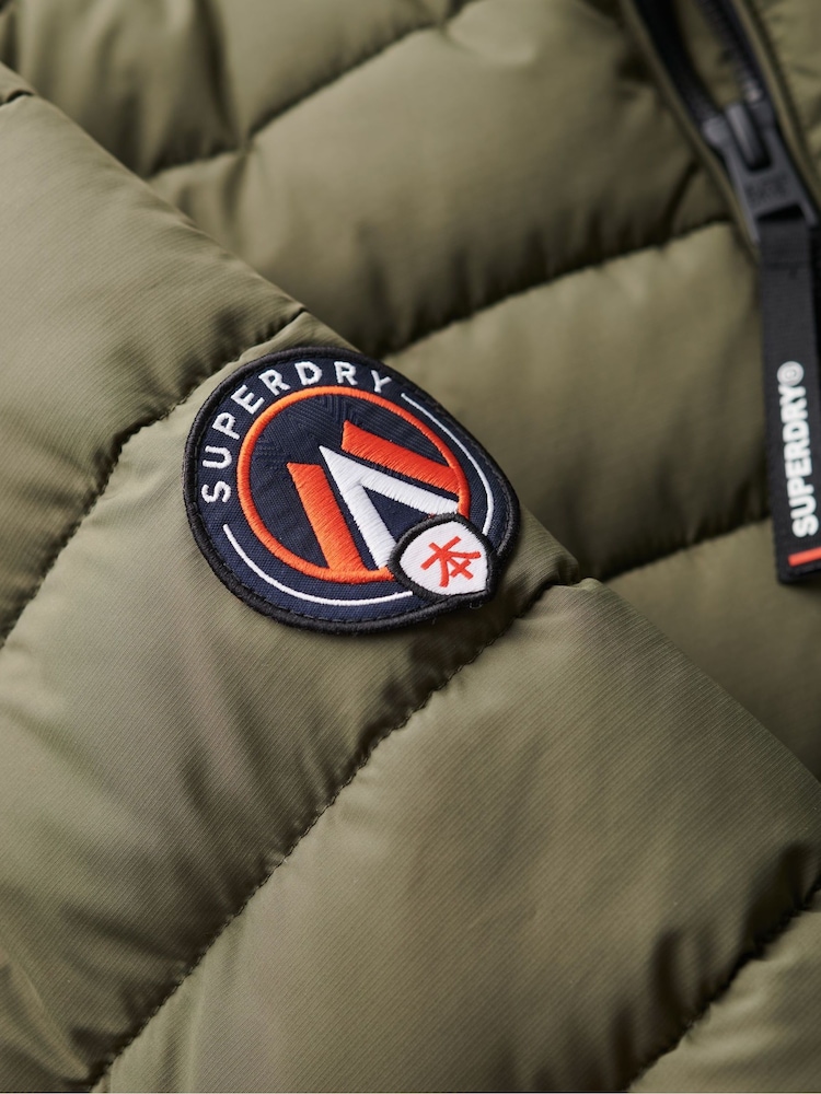 Superdry Dusty Olive Green Fuji Emb Padded Jacket - Image 4 of 4