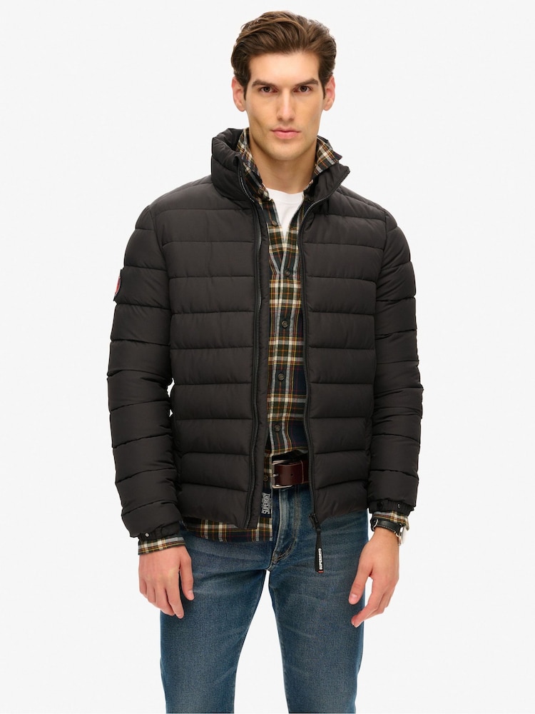 Superdry Black Fuji Emb Padded Jacket - Image 1 of 8
