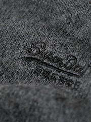 Superdry Gull Grey Marl Essential Embroidered Knit Quarter Zip Jumper - Image 7 of 7