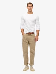 Superdry White 100% Cotton Essential Logo Long Sleeve Top - Image 2 of 6