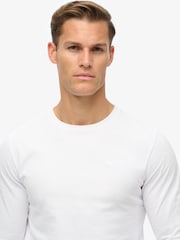 Superdry White 100% Cotton Essential Logo Long Sleeve Top - Image 3 of 6