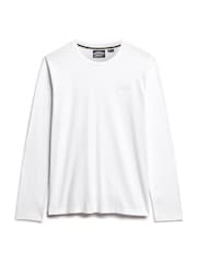 Superdry White 100% Cotton Essential Logo Long Sleeve Top - Image 4 of 6