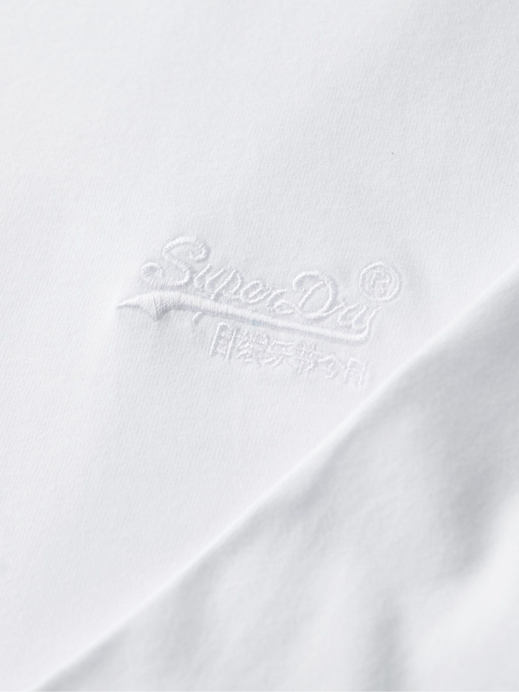 Superdry White 100% Cotton Essential Logo Long Sleeve Top - Image 6 of 6