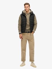 Superdry Black Hooded Fuji Sport Padded Gilet - Image 2 of 5