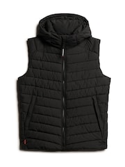 Superdry Black Hooded Fuji Sport Padded Gilet - Image 5 of 5