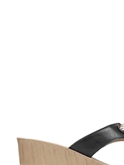 Pavers Black Pavers Toe Post Wedge Sandals - Image 1 of 5