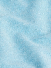 Blue Regular Fit Trimmed Linen Blend Short Sleeve Shirt - Image 7 of 7