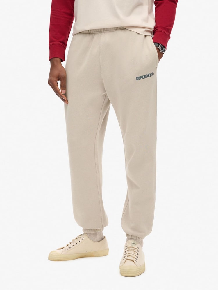 Superdry Chateau Grey Micro Logo Graphic Joggers - Image 1 of 6