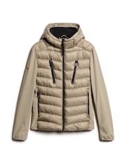 Superdry Timber Wolf Brown Hooded Storm Softshell Jacket - Image 3 of 4