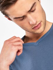Blue Denim Essential V-Neck T-Shirt - Image 3 of 4