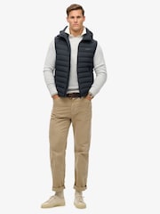 Superdry Eclipse Navy Hooded Fuji Sport Padded Gilet - Image 2 of 6