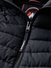 Superdry Eclipse Navy Hooded Fuji Sport Padded Gilet - Image 6 of 6