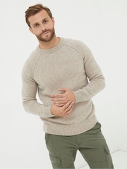 FatFace Natural Lambswool Crew Jumper - Image 1 of 4