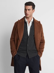 Reiss Charcoal Forbes Merino Wool Button-Through Cardigan - Image 3 of 5