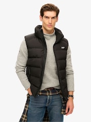 Superdry Black Sports Puffer Gilet - Image 1 of 5