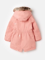 Joules Alix Pink Printed Waterproof Parka Coat - Image 2 of 6