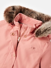 Joules Alix Pink Printed Waterproof Parka Coat - Image 3 of 6