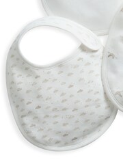 Mamas & Papas Grey 100% Cotton Stork Bibs Set 3 Pack - Image 4 of 4