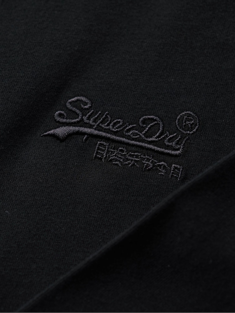 Superdry Black 100% Cotton Essential Logo Long Sleeve Top - Image 6 of 6