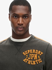 Черный - Superdry 100% Cotton Vintage Athletic Long Sleeve Striped T-Shirt - Image 4 of 6