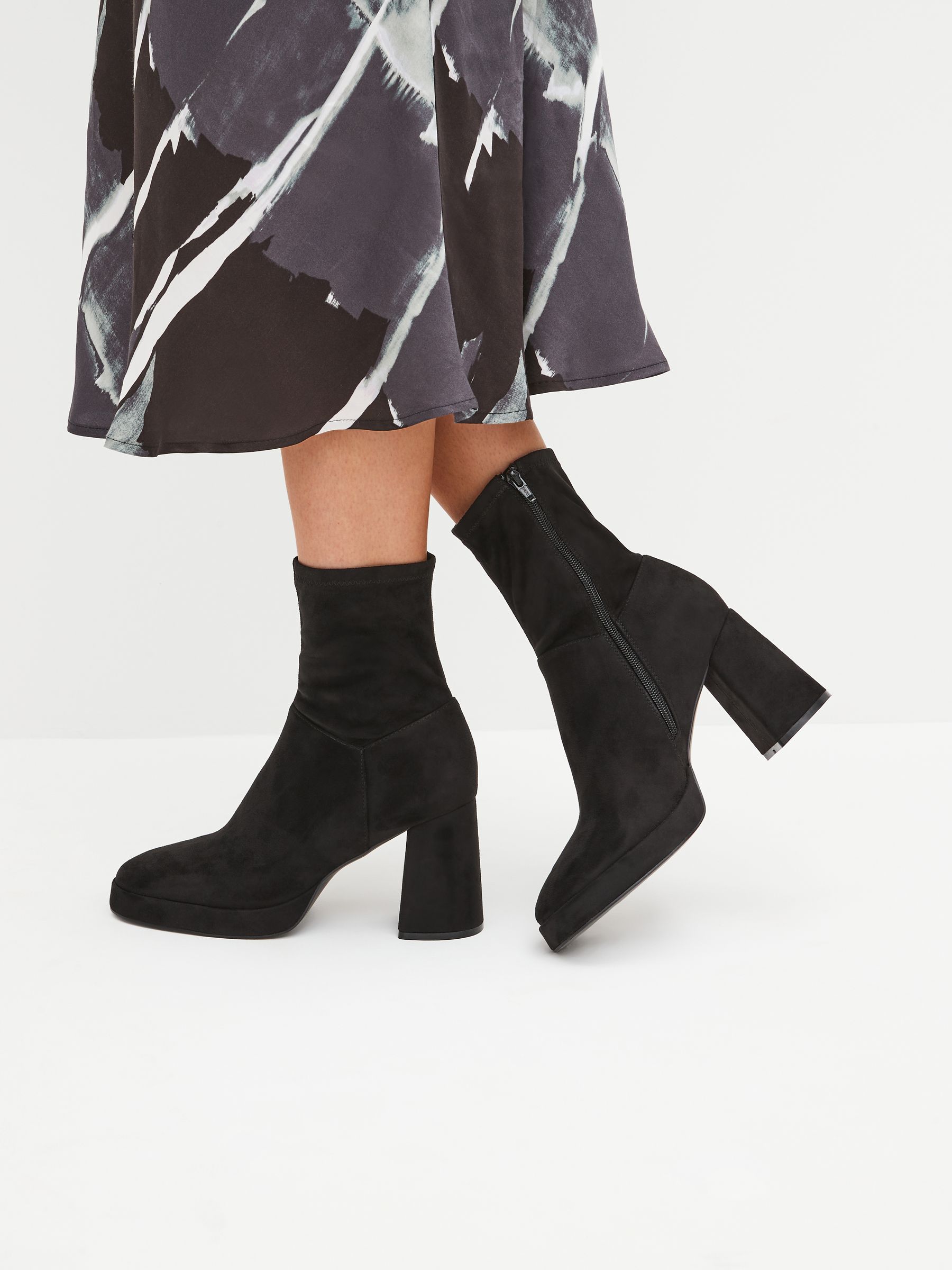Buy Black Forever Comfort Platform Sock Ankle Boots from Next United Arab Emirates