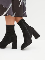 Black Forever Comfort® Platform Sock Ankle Boots - Image 2 of 7
