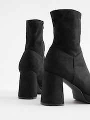 Black Forever Comfort® Platform Sock Ankle Boots - Image 5 of 7