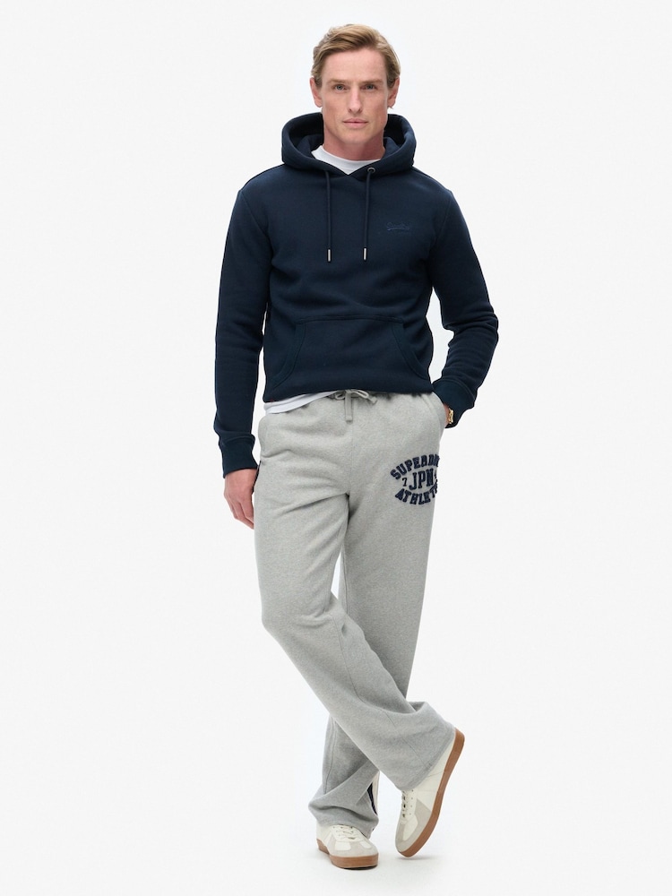 Superdry Vintage Sweat Light Grey Marl 100% Cotton Vintage Athletic Joggers - Image 1 of 5