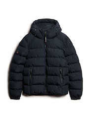 Superdry Eclipse Navy Hooded Sports Water-Repellent Puffer Coat Jacket - Image 5 of 5