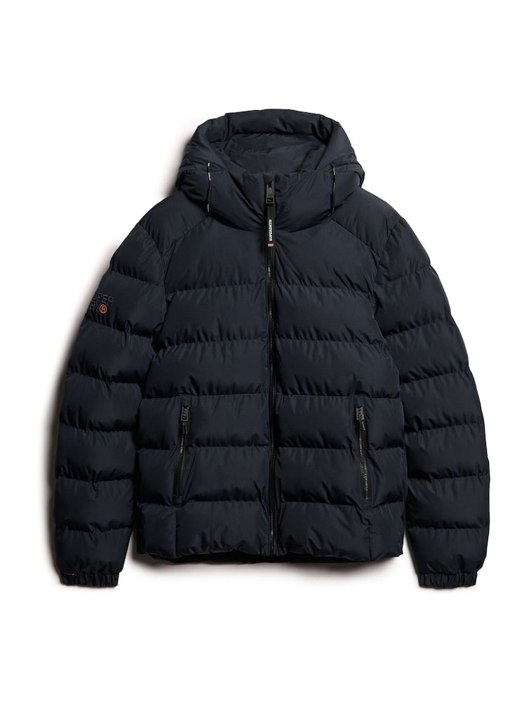 Superdry Eclipse Navy Hooded Sports Water-Repellent Puffer Coat Jacket - Image 5 of 5