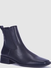 Novo Black Wide Fit Daishiro Flat Ankle Chelsea Boots - Image 3 of 4