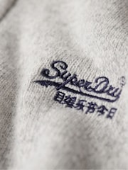 Superdry Athletic Grey Marl Essential Embroidered Knit Quarter Zip Jumper - Image 6 of 6