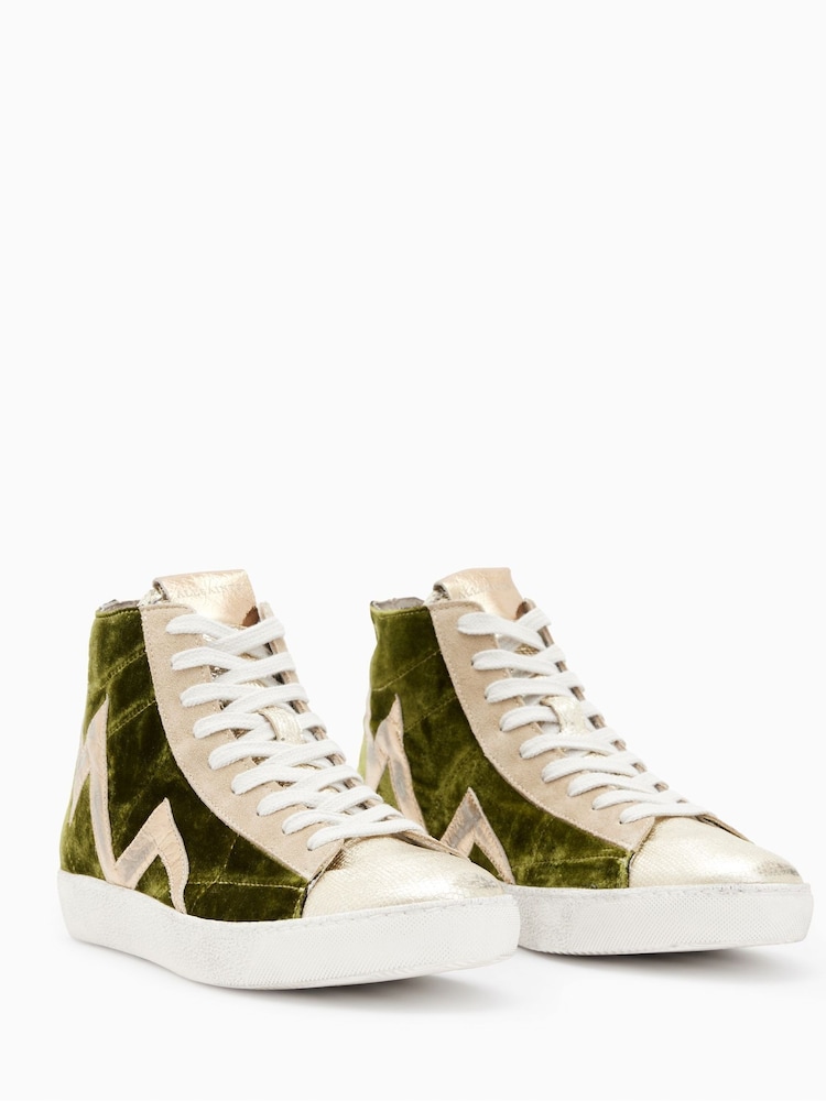 AllSaints Green Tundy Bolt High Tops - Image 2 of 5