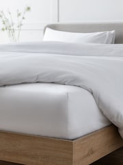 White Collection Luxe 400 Thread Count 100% Egyptian Deep Fitted Cotton Sateen Sheet - Image 1 of 2