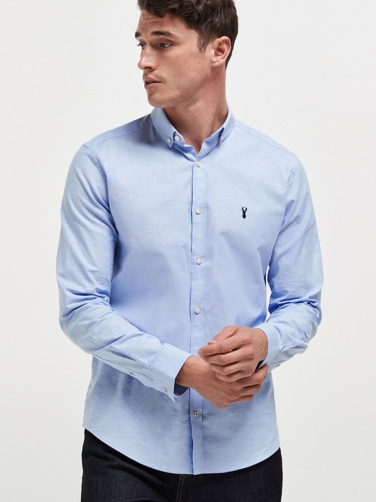 Light Blue Long Sleeve Stretch Oxford Shirt - Image 1 of 7 Light Blue Long Sleeve Stretch Oxford Shirt - Image 1 of 7