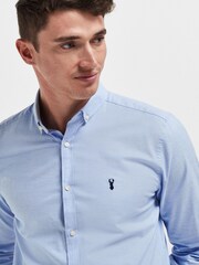 Light Blue Long Sleeve Stretch Oxford Shirt - Image 3 of 7