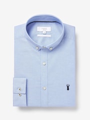 Light Blue Long Sleeve Stretch Oxford Shirt - Image 5 of 7