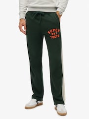 Superdry Academy Dark Green 100% Cotton Vintage Athletic Joggers - Image 1 of 4