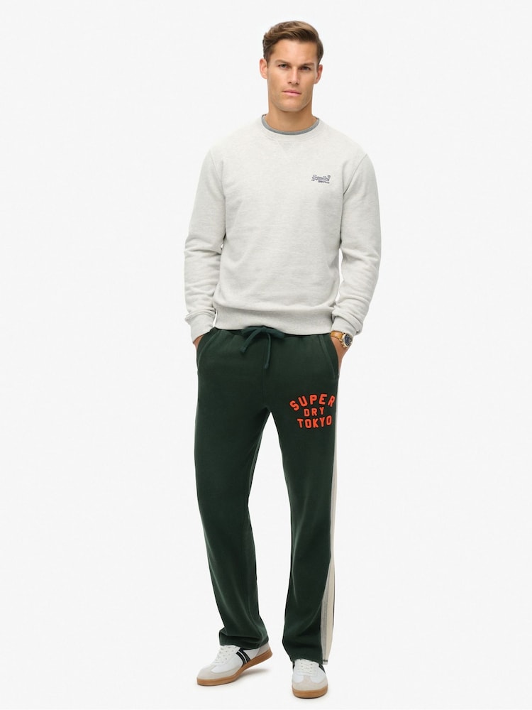 Superdry Academy Dark Green 100% Cotton Vintage Athletic Joggers - Image 2 of 4