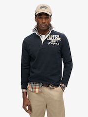 Superdry Blue Vintage Athletic Relaxed Rugby Shirt - Image 1 of 6
