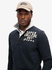 Superdry Blue Vintage Athletic Relaxed Rugby Shirt - Image 2 of 6