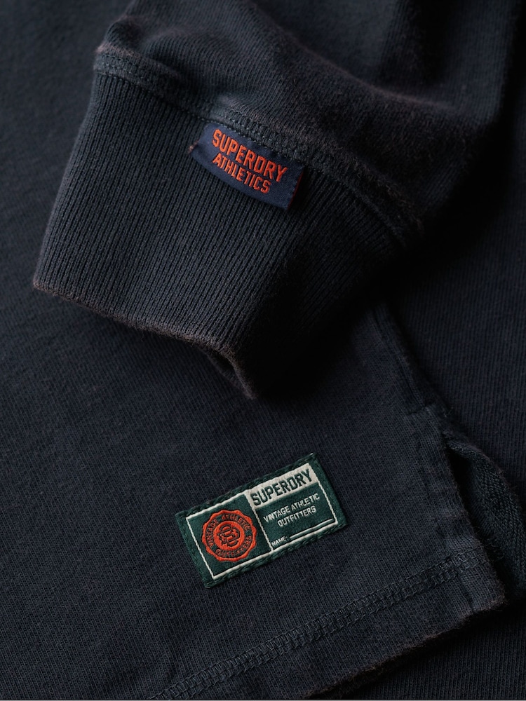 Superdry Blue Vintage Athletic Relaxed Rugby Shirt - Image 6 of 6