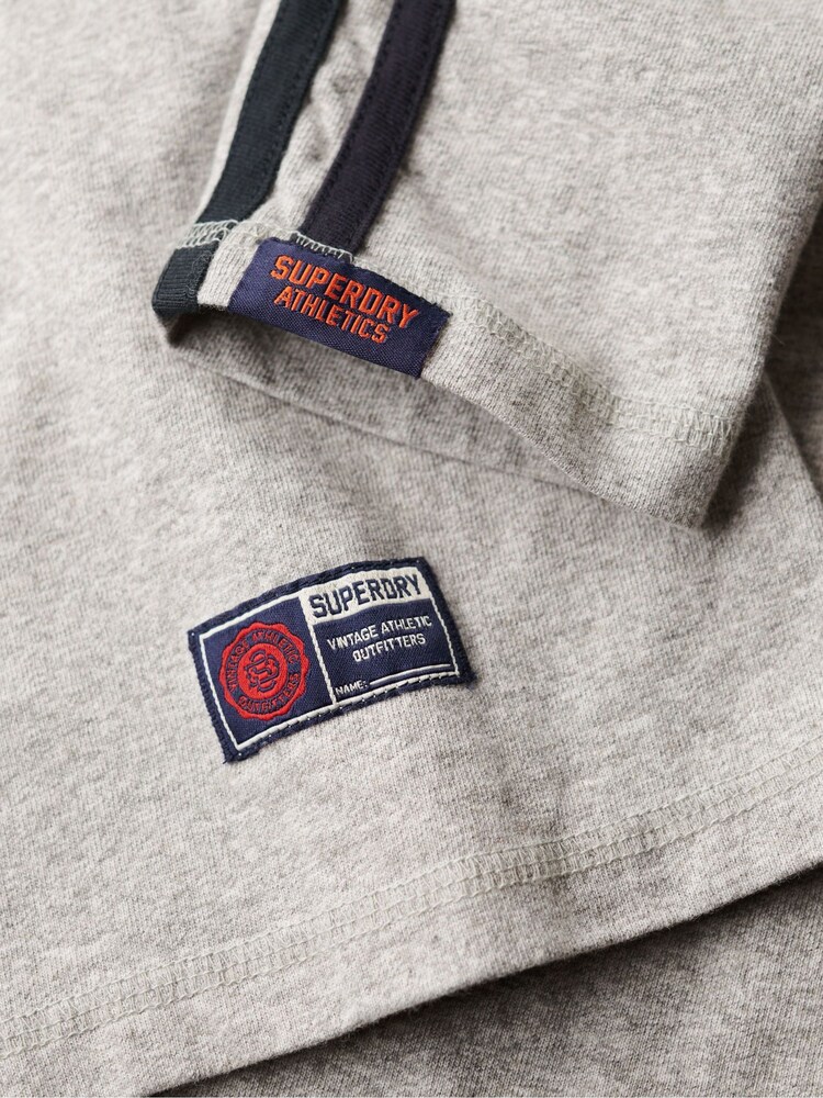 Superdry Grey 100% Cotton Vintage Athletic Long Sleeve Striped T-Shirt - Image 5 of 6