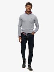Superdry Cloud Grey Marl Slim Fit Essential Crew Jumper - Image 2 of 6